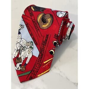 Vintage Nicole Miller 1991 Silk Baseball Tie 54 x 3